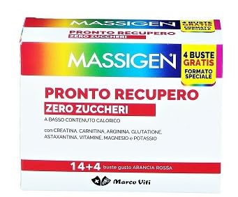 Massigen Pronto Recupero, Zero Zuccheri - 14+4 Buste, Totale: 18 Buste