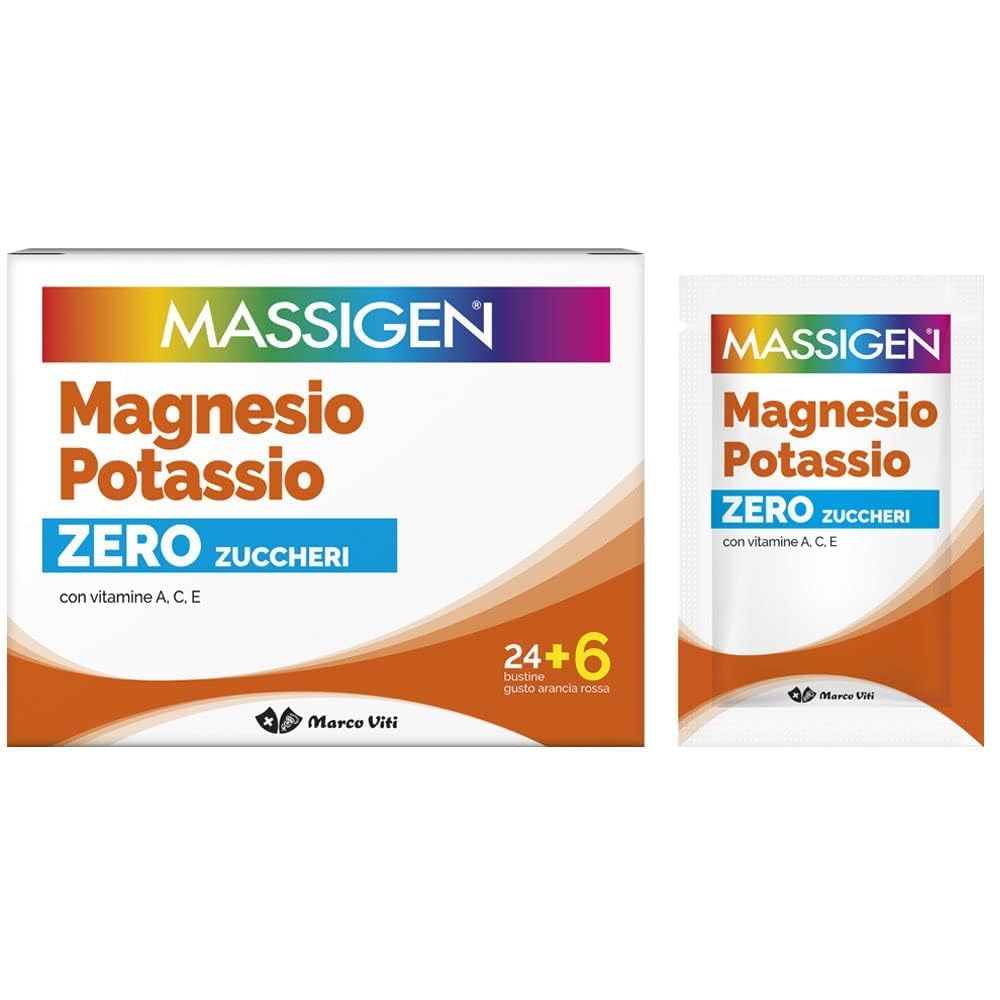 Massigen Magnesio e Potassio Softgel Zero Zuccheri, 30 unità