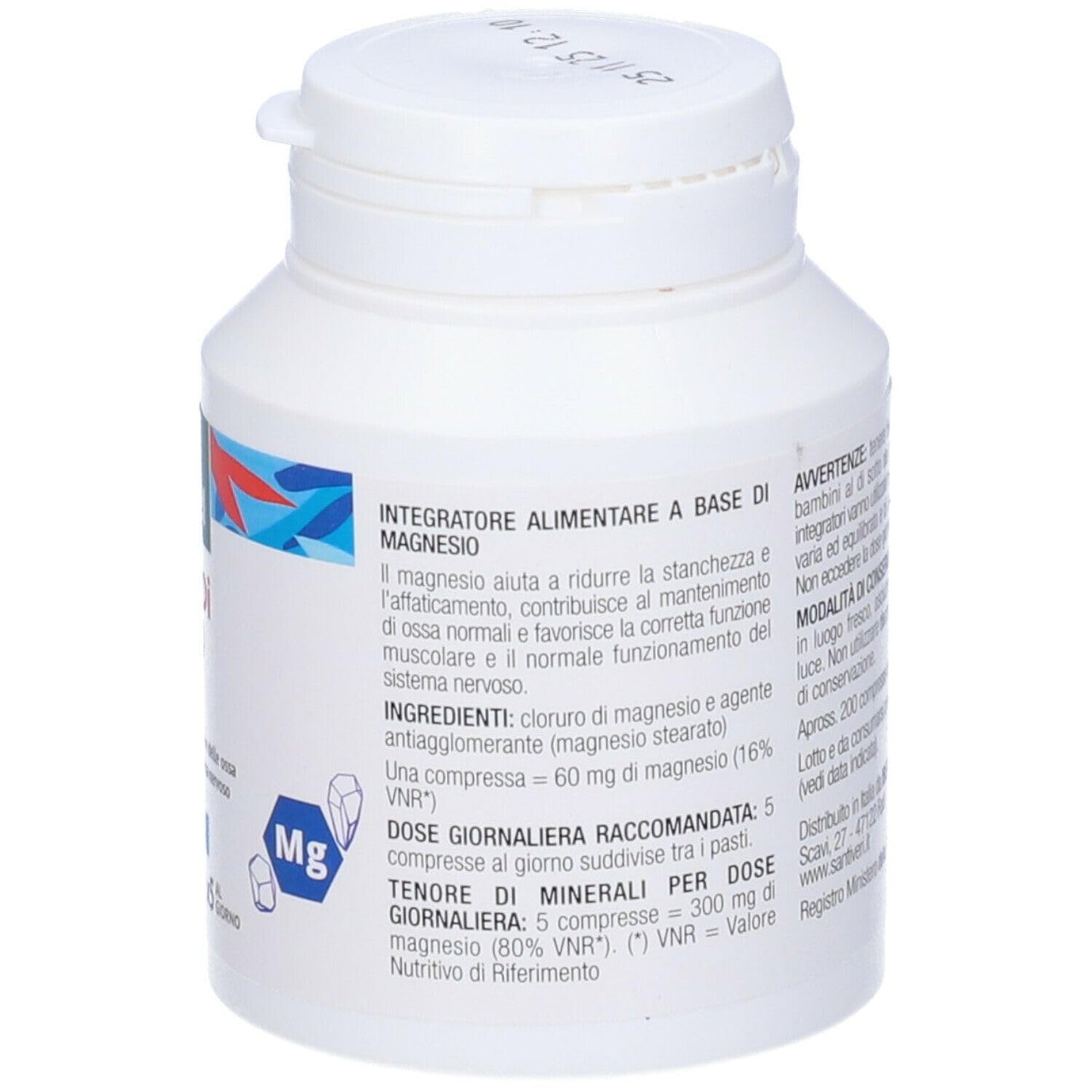 Integratore Alimentare Per Il Metabolismo Energetico Cloruro Di Magnesio 200 Compresse