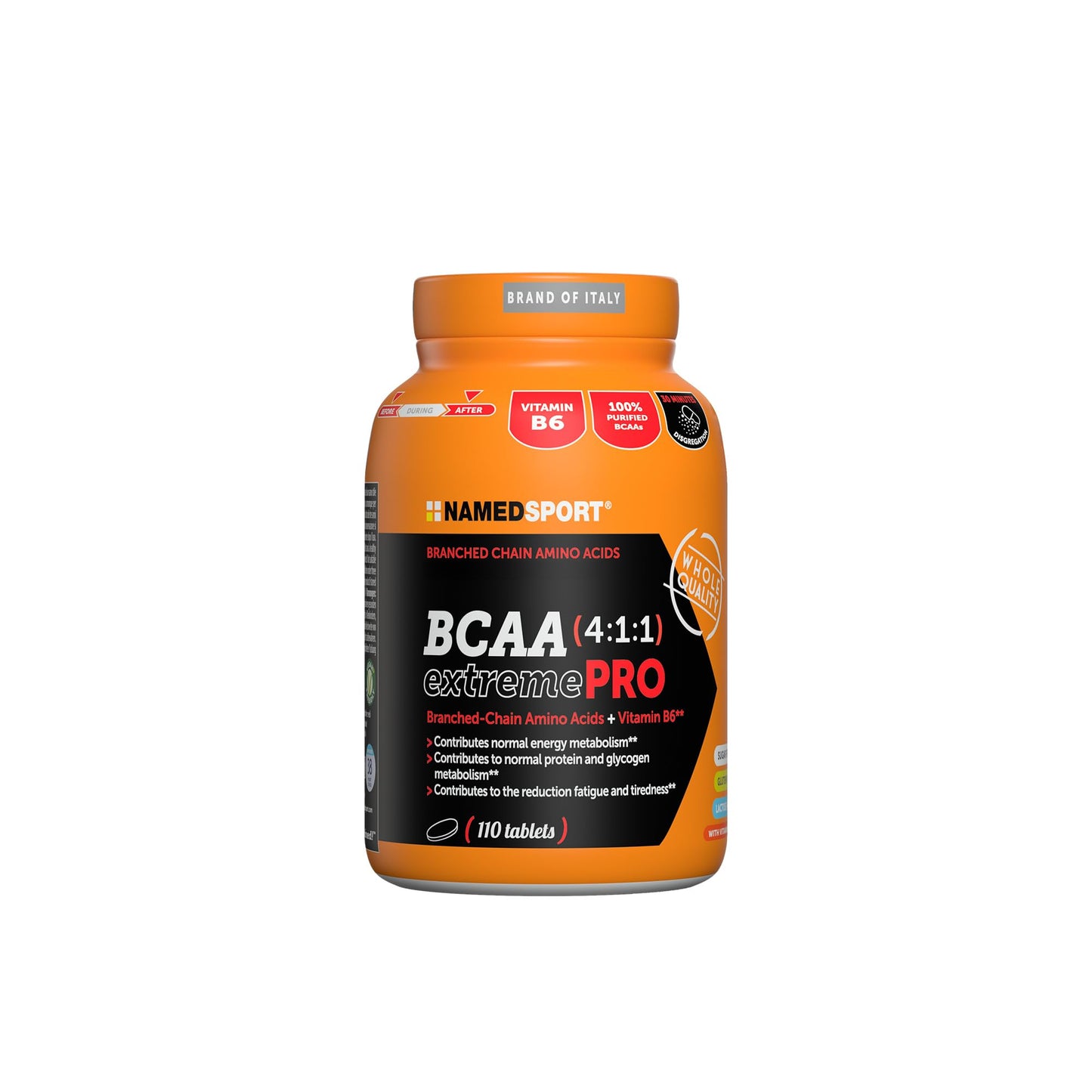NAMEDSPORT BCAA 4:1:1 ExtremePro, Integratore a base di Aminoacidi Ramificati e Vitamina B6, Riduce la Stanchezza, Stimola la Sintesi Proteica, Ideale in Sport Endurance, Brand of Italy, 110 Compresse