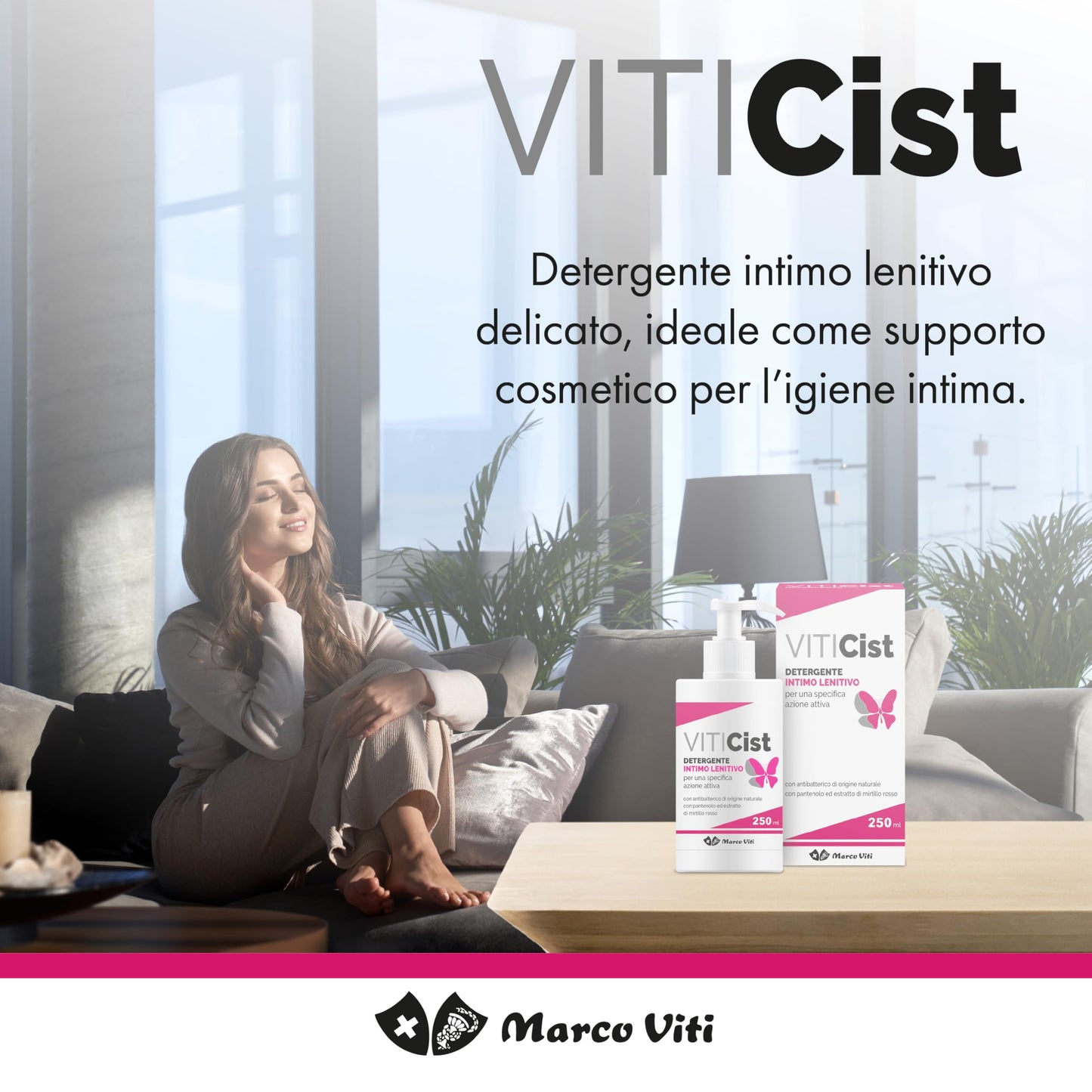 Viticist - Detergente Intimo Lenitivo, con Lichene d’Islanda e Pantenolo, Protegge la Barriera Cutanea, Azione Idratante e Lenitiva, Flacone da 250 ml