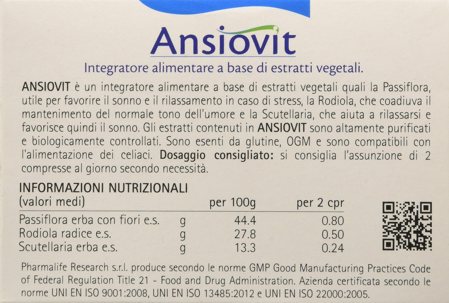 Pharmalife Ansiovit Compresse, 30 Compresse