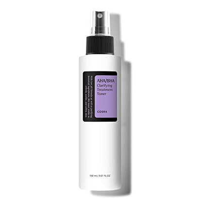 COSRX AHA/BHA Clarifying Treatment Toner | AHA/BHA Chiarificatore Trattamento Tonico spray esfoliante viso per punti bianchi, pori e pelle irregolare, 5.07 fl.oz / 150ml