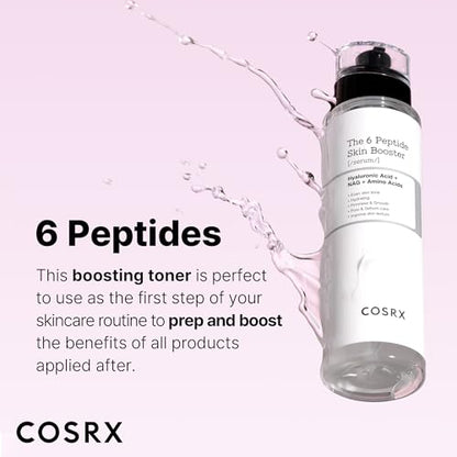 COSRX 6X Peptide Collagen Booster Toner Serum 150mL/5.07 Fl.Oz, Essenza viso potenziatrice del rinnovamento cutaneo, Niacinamide e Acido Ialuronico per tutti i tipi di pelle, skincare coreana