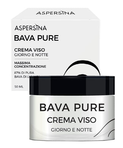 Novità 2021 - Aspersina Bava Pure - Crema Viso Giorno e Notte - Massima concentrazione 87% di Pura Bava di Lumaca - 50 ml.