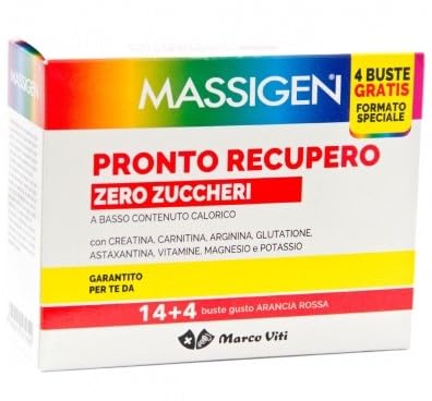 Massigen Pronto Recupero, Zero Zuccheri - 14+4 Buste, Totale: 18 Buste