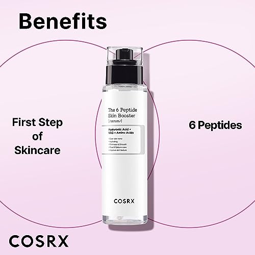 COSRX 6X Peptide Collagen Booster Toner Serum 150mL/5.07 Fl.Oz, Essenza viso potenziatrice del rinnovamento cutaneo, Niacinamide e Acido Ialuronico per tutti i tipi di pelle, skincare coreana