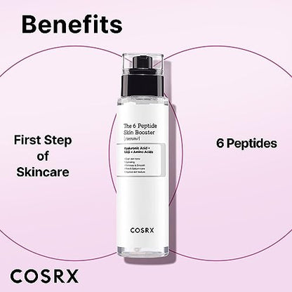 COSRX 6X Peptide Collagen Booster Toner Serum 150mL/5.07 Fl.Oz, Essenza viso potenziatrice del rinnovamento cutaneo, Niacinamide e Acido Ialuronico per tutti i tipi di pelle, skincare coreana