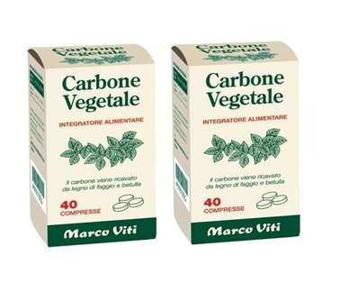 Carbone Vegetale per il gonfiore addominale 2x