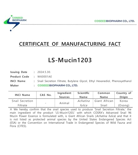 COSRX Essenza di bava di lumaca 96 100ml, 96,3% di filtro di secrezione di lumaca, ringiovanisce la pelle da secchezza e invecchiamento, assorbe rapidamente nella pelle, Ipoallergenico