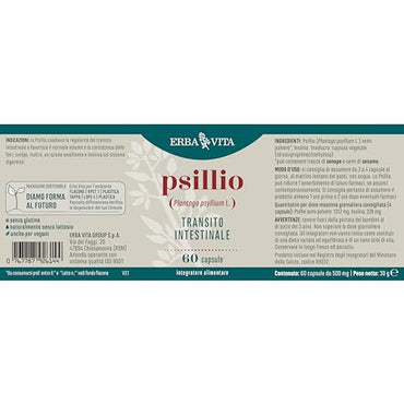 ERBA VITA Integratore Alimentare Di Psillio - 60 Capsule