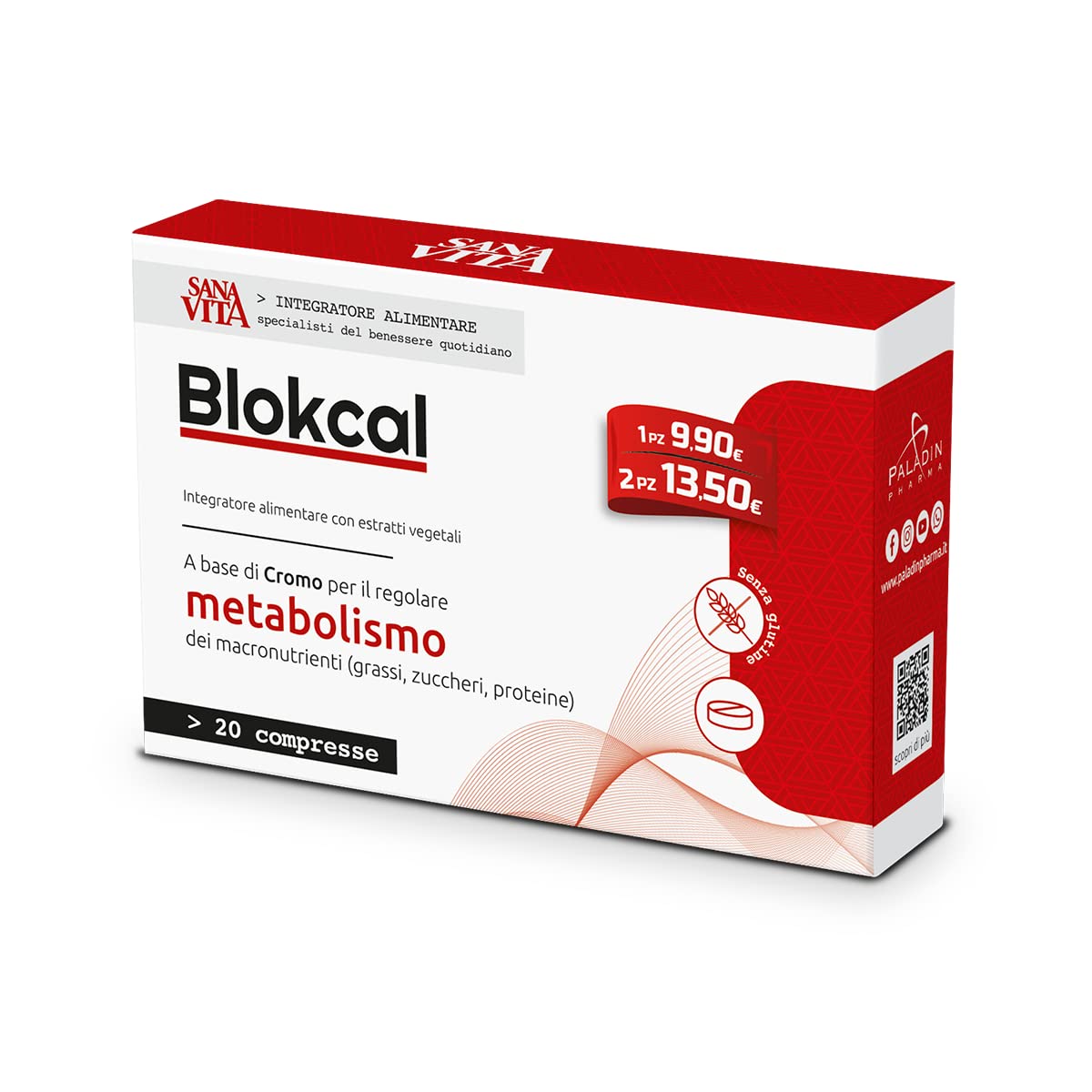 SANAVITA BLOKCAL 20 COMPRESSE INTEGRATORE PER METABOLISMO 50035