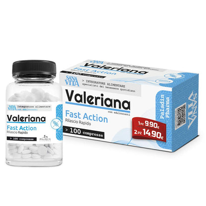 Sanavita Valeriana, Integratore alimentare con concentrato di Valeriana pura Made in Italy. Favorisce il rilassamento. Trattamento efficace 100 Compresse