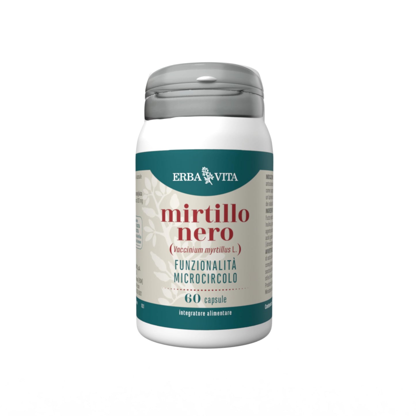ERBA VITA Integratore Alimentare Di Mirtillo Nero - 60 Capsule - Fonte naturale di antocianosidi