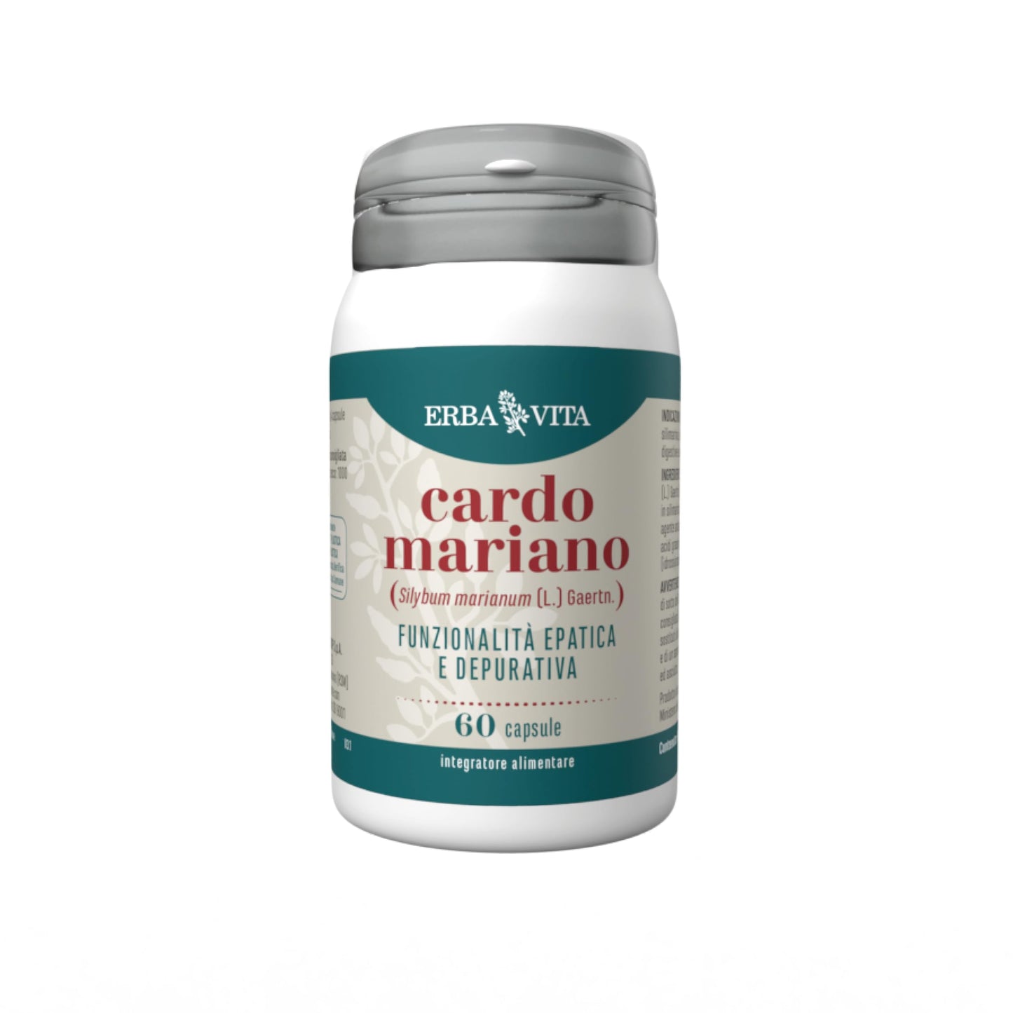 ERBA VITA Integratore Alimentare di Cardo Mariano, 60 Capsule - Utile alla depurazione e detossificazione del fegato, 60 unità, 1