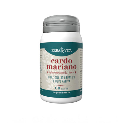 ERBA VITA Integratore Alimentare di Cardo Mariano, 60 Capsule - Utile alla depurazione e detossificazione del fegato, 60 unità, 1