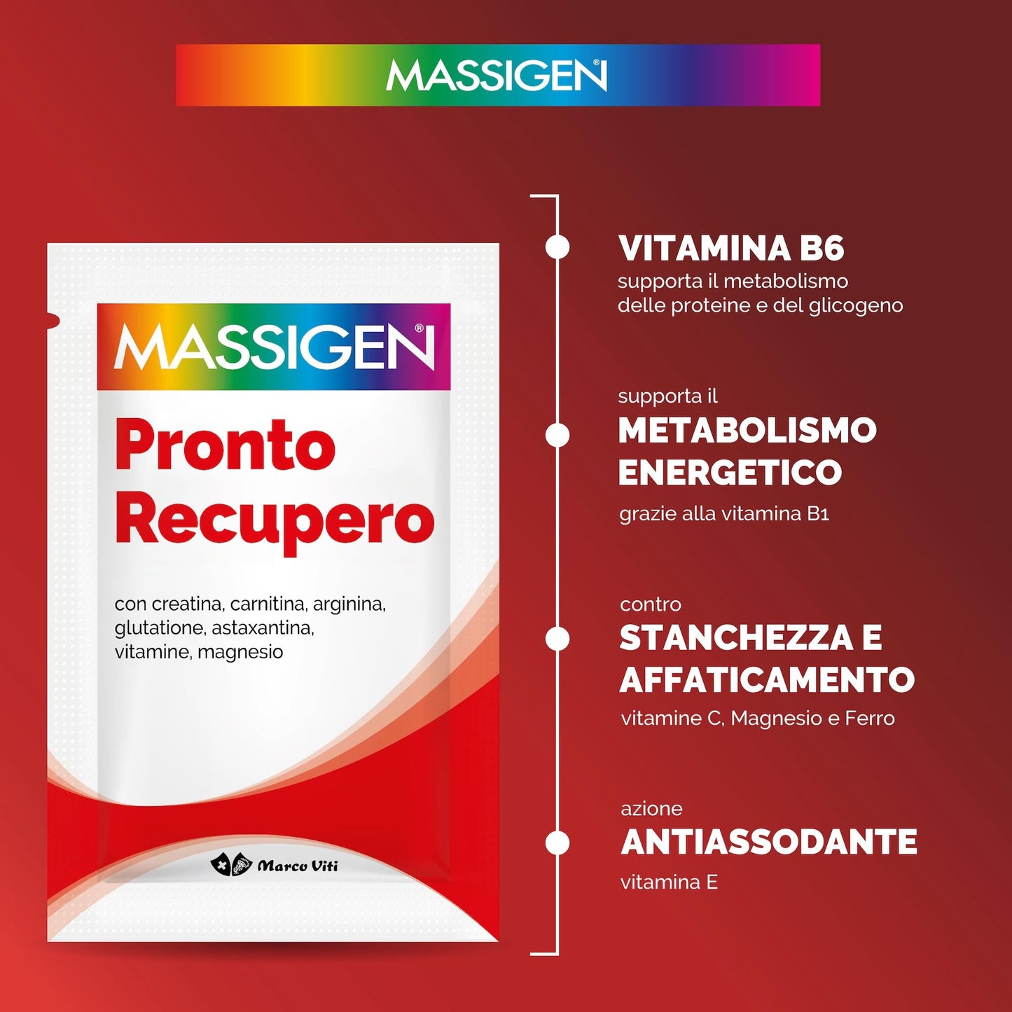 MASSIGEN Pronto Recupero Integratore Alimentare in Polvere - creatina, carnitina, arginina