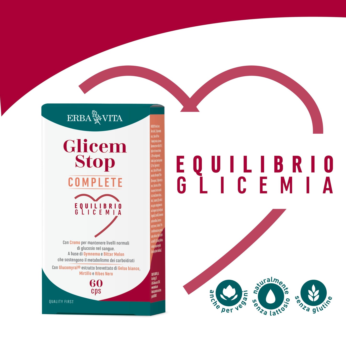 ERBA VITA Glicem Stop Complete integratore alimentare a base di Glucomyral estratto brevettato di Gelso bianco, Mirtillo e Ribes nero per un supporto ideale al tuo benessere