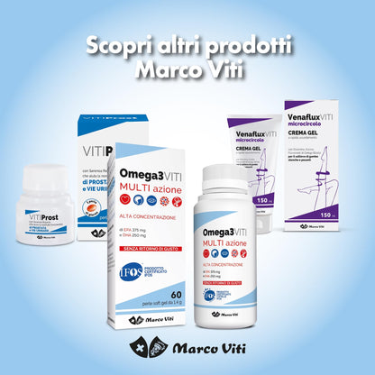 Omega3 Viti Tripla Azione, Integratore ad Alta Concentrazione di Omega-3 per Cuore, Cervello e Vista, Assunzione Giornaliera, 60 Capsule da 700 mg