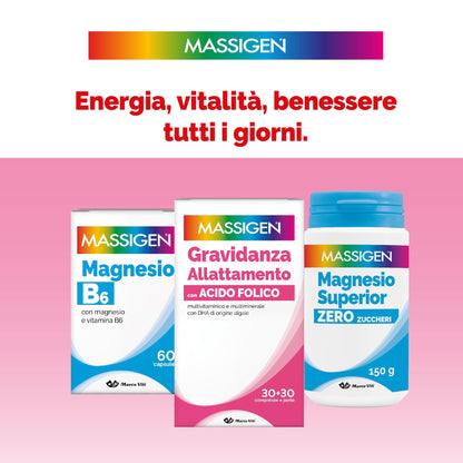 Massigen DailyVit+ - Multivitaminico, Gravidanza e Allattamento, Senza Glutine, In grado di Favorire lo Sviluppo fisiologico Cerebrale e degli Occhi del Feto, 30 Compresse da 11 g + 30 Perle da 700 mg
