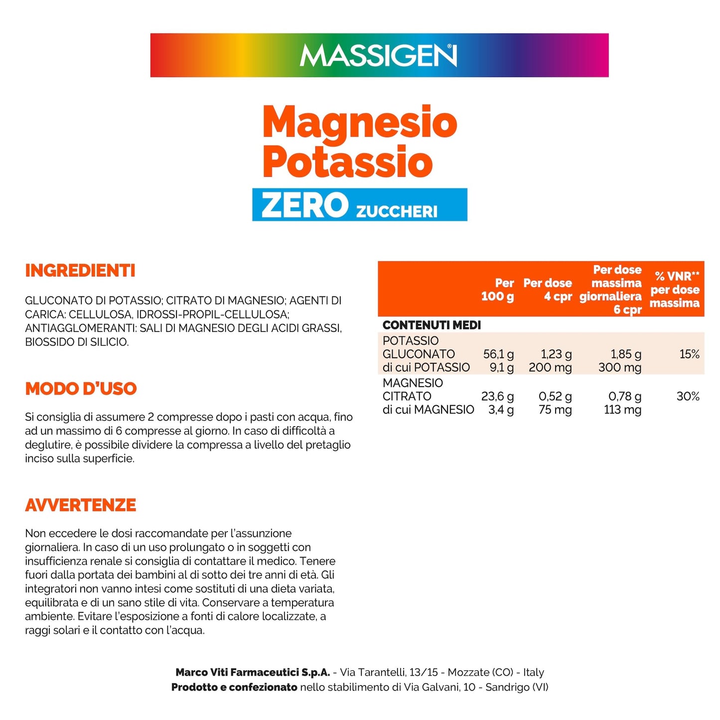 Massigen - Magnesio e Potassio Senza Zucchero, 60 Capsule, Integratore per Equilibrio Elettrolitico, Combatte Stanchezza e Fatica Fisica