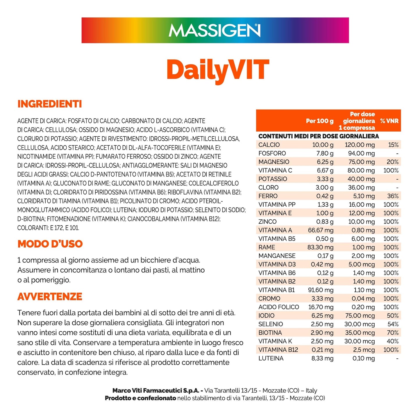 DailiVIT+ - Integratore Multivitaminico, con 13 Vitamine e 9 Minerali, Supporto Energetico e Immunitario, perfetto per Stanchezza e Recupero Fisico, 60 Compresse da 1.2 g