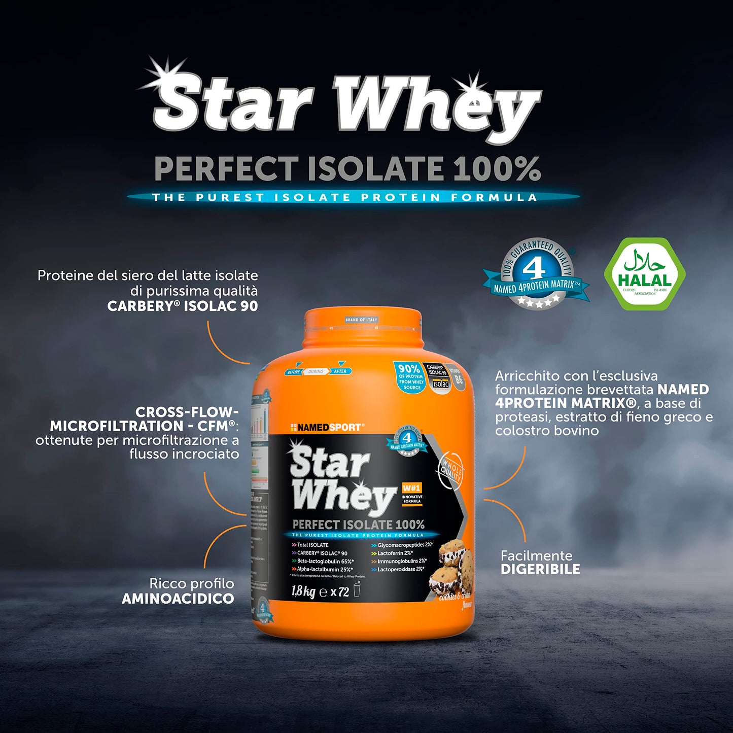 Star Whey Named Sport 1.8 kg Gusto COOKIES & CREAM