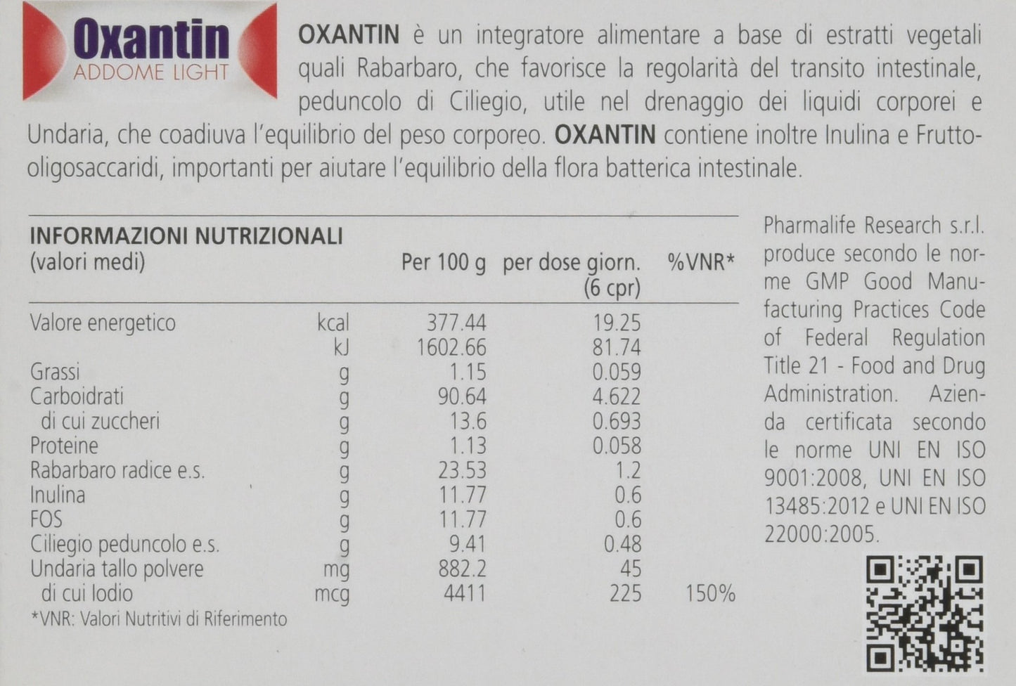 Pharmalife Oxantin Addome Light, 60 Compresse
