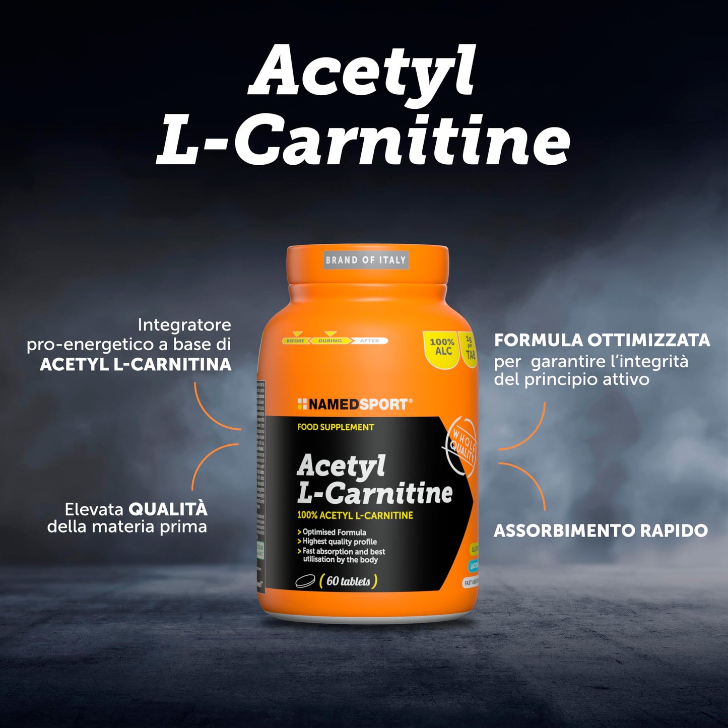 NAMEDSPORT SUPERFOOD Acetil L-Carnitina - Compresse - 60 Cpr - 86 g