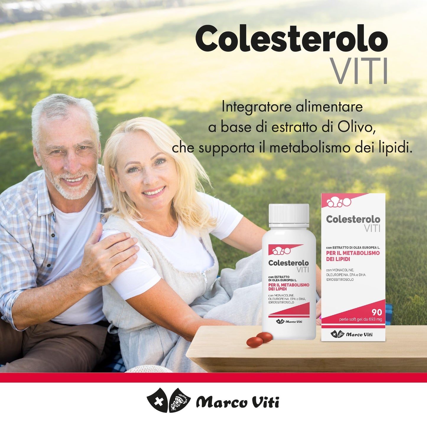 Colesterolo Viti, Integratore per il Metabolismo dei Lipidi, con Estratto di Olivo e Polifenoli, 90 Perle Soft Gel da 680 mg, Senza Glutine