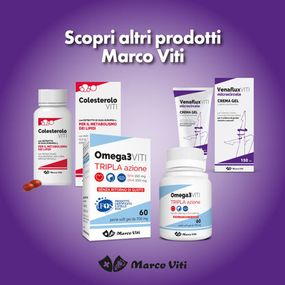 Venaflux Viti - Compresse, Integratore per la Circolazione, con Diosmina, Allevia i Fastidi Circolatori, Ippocastano e Centella, 30 Compresse da 80 mg