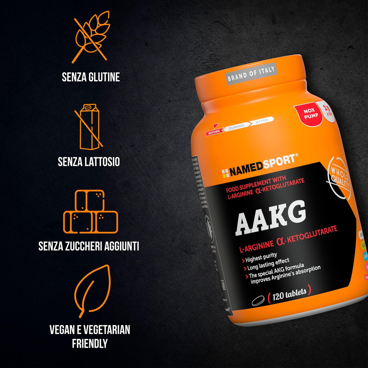 Named 54176 Aakg, Integratore Alimentare a Base di Arginina Alfa-Chetoglutarato, 120 compresse
