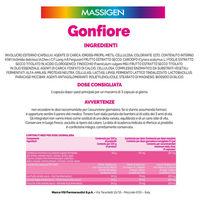 Massigen gonfiore integratore alimentare favorisce la digestione x20 capsule