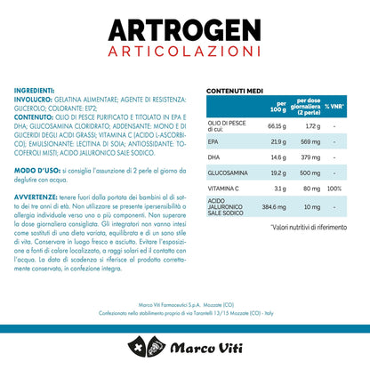 Marco Viti Artrogen Articolazioni Integratore Alimentare 60 Perle Soft gel, 98.4 grammo, 1