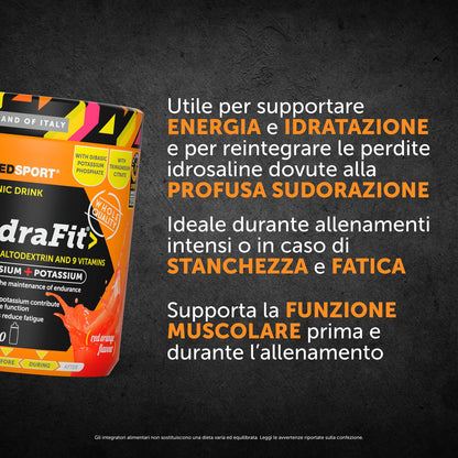 NAMEDSPORT Hydrafit> + Sportbottle, Mix di Magnesio, Potassio e Vitamine, Ideale per la Preparazione di Bevande Isotoniche, Utile per Reintegrare Liquidi nello Sport, Brand of Italy