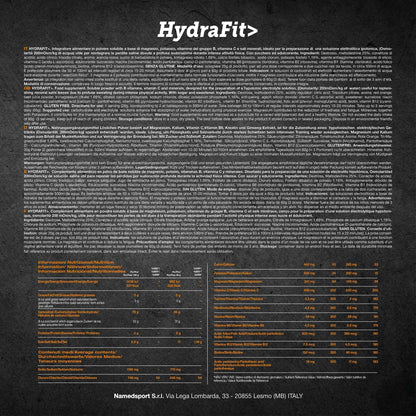 NAMEDSPORT Hydrafit> + Sportbottle, Mix di Magnesio, Potassio e Vitamine, Ideale per la Preparazione di Bevande Isotoniche, Utile per Reintegrare Liquidi nello Sport, Brand of Italy