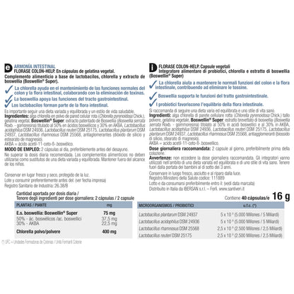 SANTIVERI - FLORASE COLON-HELP 40 capsule - Integratore Alimentare
