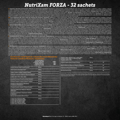 Nutriresearch Nutrixam Forza 32 Bustine Named Aminoacidi con Calcio, Magnesio e Zinco