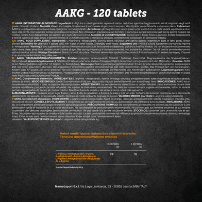 Named 54176 Aakg, Integratore Alimentare a Base di Arginina Alfa-Chetoglutarato, 120 compresse